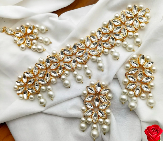 Fershia Kundan chokkar set