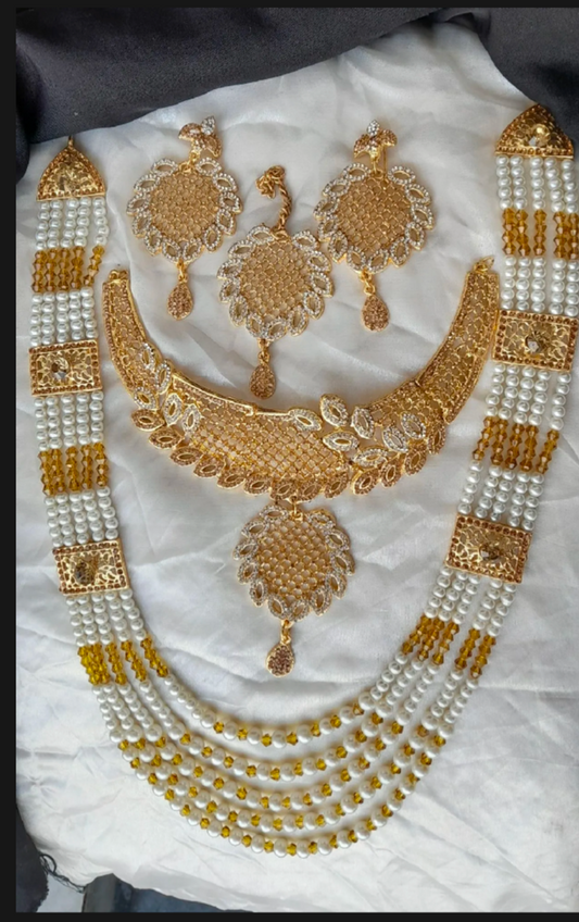 Fancy necklace set with long mala