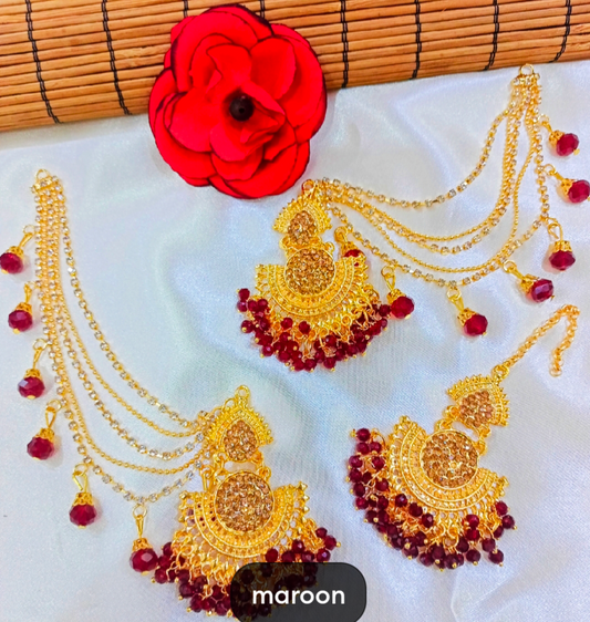 Bahuballi jhumki with Tika set